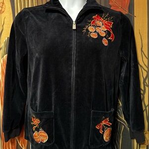 Draper’s & Damon’s Black Velvet Jacket with Silver Sean John Zipper